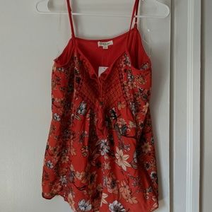 Floral Tank with Tie Front